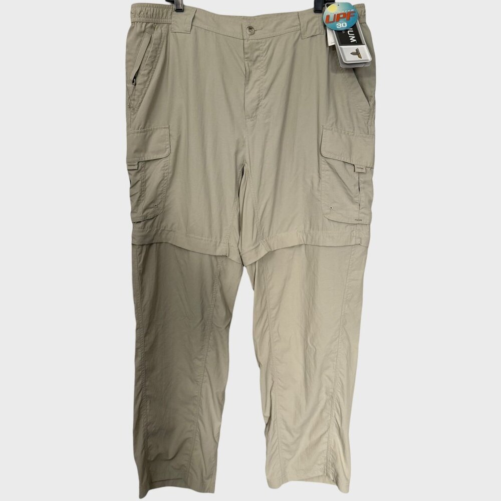 Columbia Silver Ridge Convertible Pants Beige Men's XL Hiking Outdoors UPF30 NEW